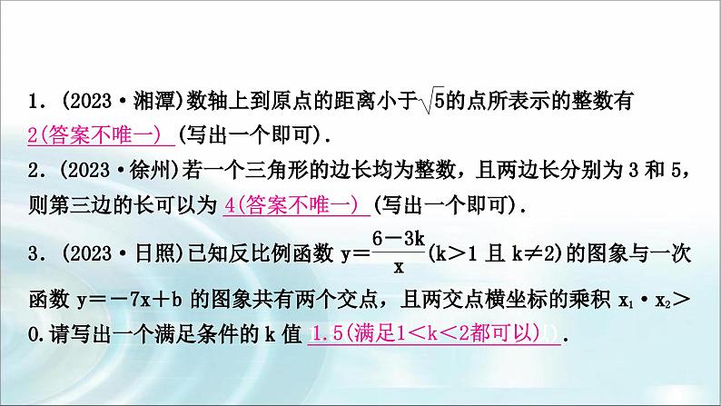 中考数学复习专项训练十二开放性试题课件第2页