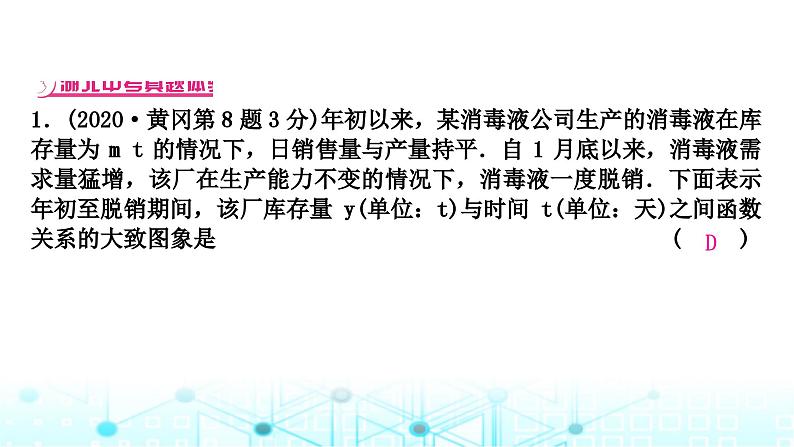 中考数学复习重难题型突破一函数图象的分析与判断教学课件第7页