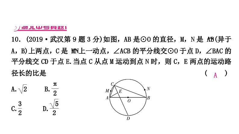 中考数学复习重难题型突破三与几何图形变换有关的选填题类型四：几何图形中的动点与最值问题教学课件06