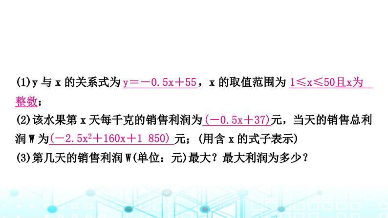 中考数学复习重难题型突破六函数的实际应用类型二：二次函数中的利润问题课件第3页