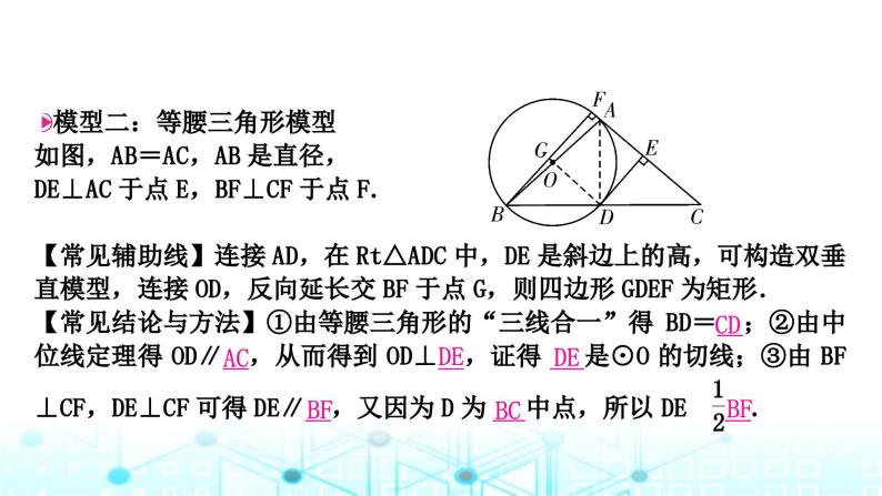 中考数学复习第六章圆重难突破微专题(九)与切线有关的常考模型教学课件06