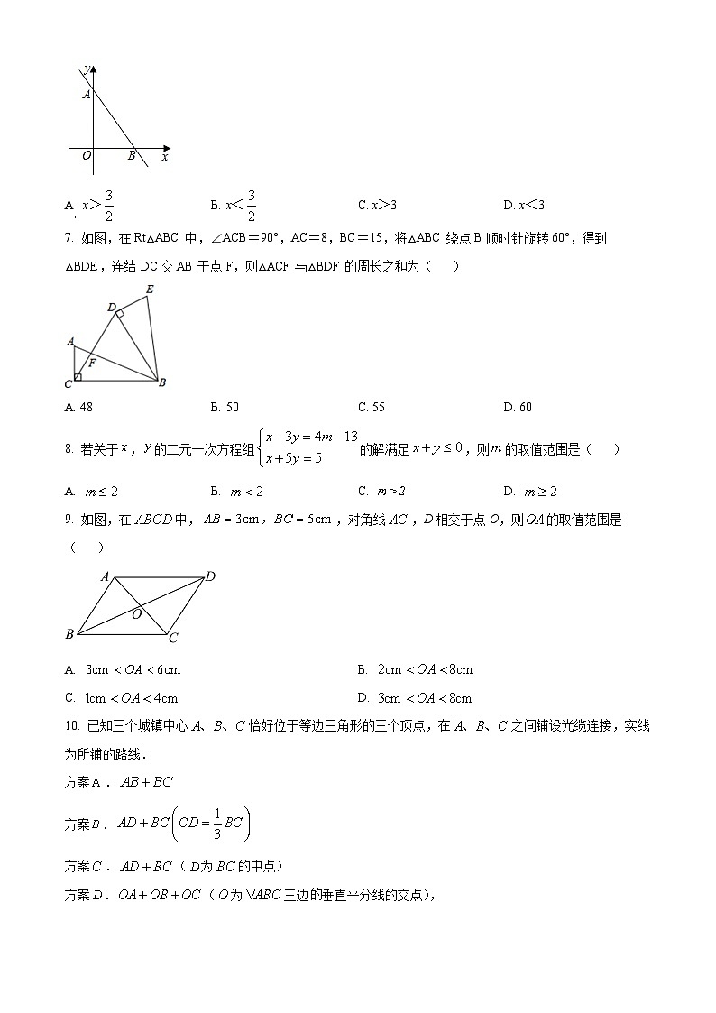 辽宁省沈阳市第一二六中学2023-2024学年八年级下学期3月月考数学试题（原卷版）第2页