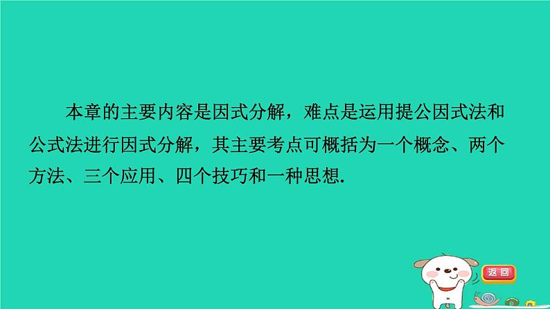 2024七年级数学下册第3章因式分解全章热门考点整合应用习题课件新版湘教版第2页