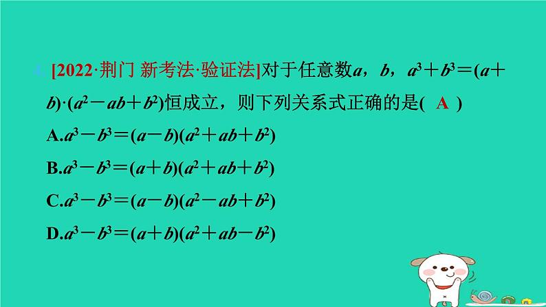 2024七年级数学下册第3章因式分解3.3公式法第1课时用平方差公式因式分解习题课件新版湘教版第6页