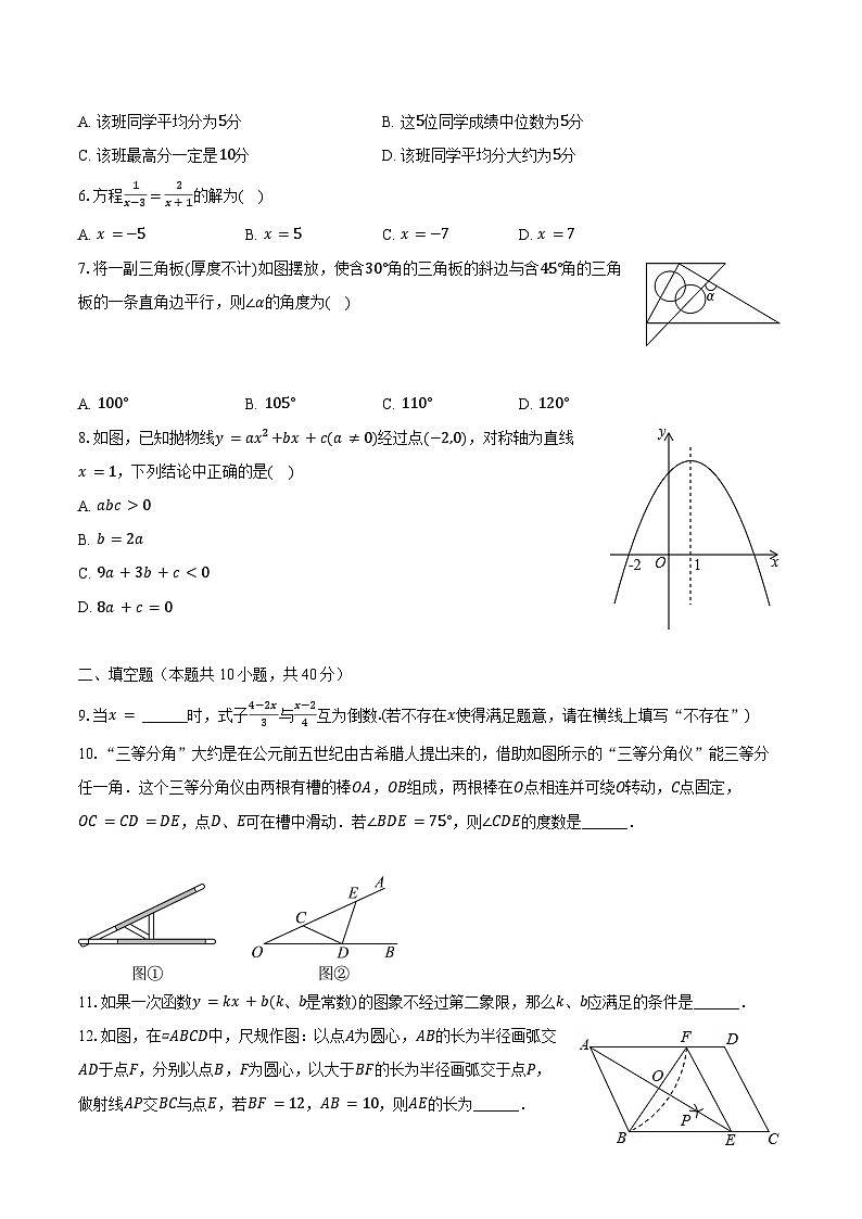 2022-2023学年四川省成都市锦江区嘉祥外国语学校九年级（下）月考数学试卷（4月份）（含解析）02