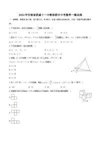 2024年甘肃省武威十一中教研联片九年级中考数学一模试卷+