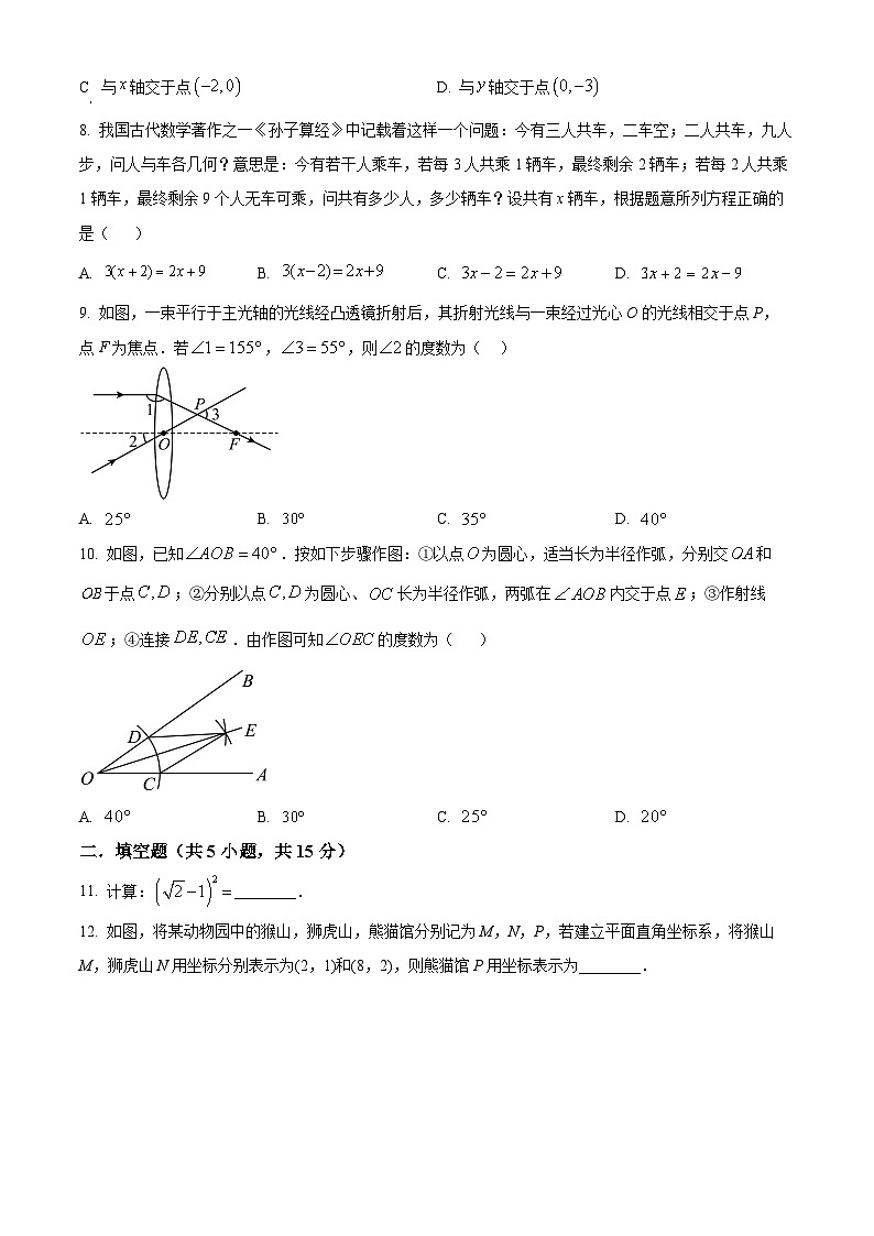 2024年辽宁省大连市中考一模前联盟校数学模拟试题（原卷版+解析版）02