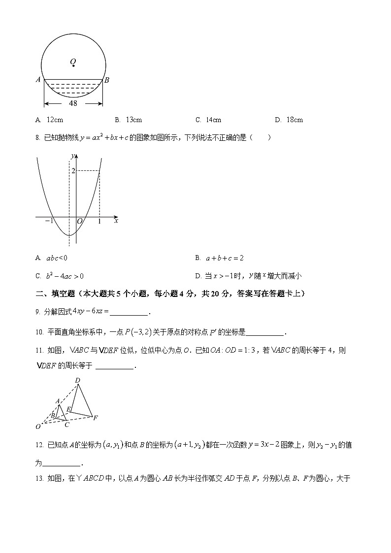 2024年四川省成都市双流中学中考一模数学模拟试题（原卷版）第2页