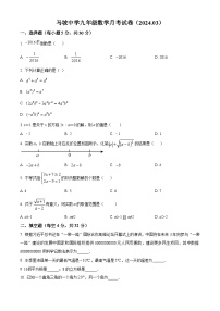 江苏省徐州市铜山区铜山区马坡镇中心中学2023-2024学年九年级下学期3月月考数学试题（原卷版+解析版）