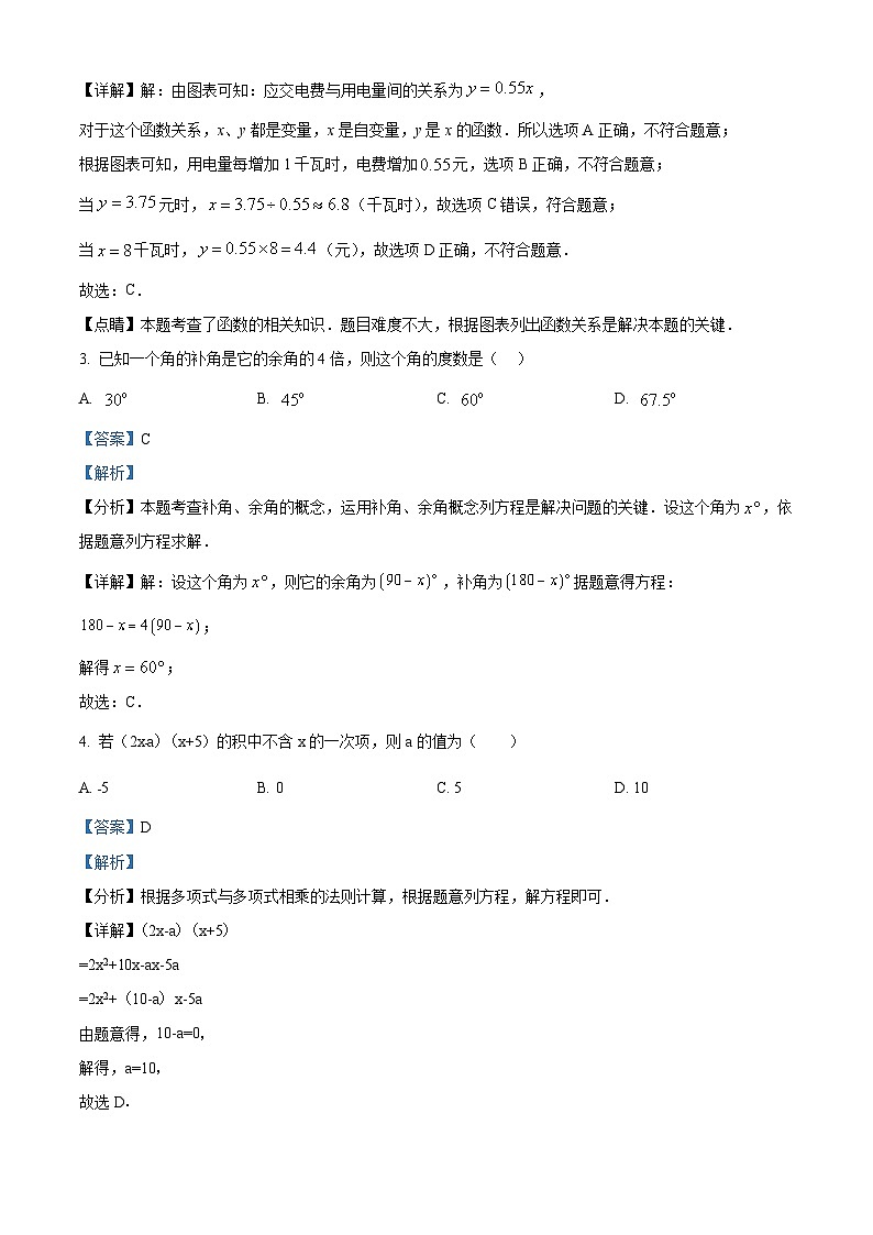 辽宁省沈阳市第一三四中学2023-2024学年七年级下学期4月月考数学试题（解析版）第2页