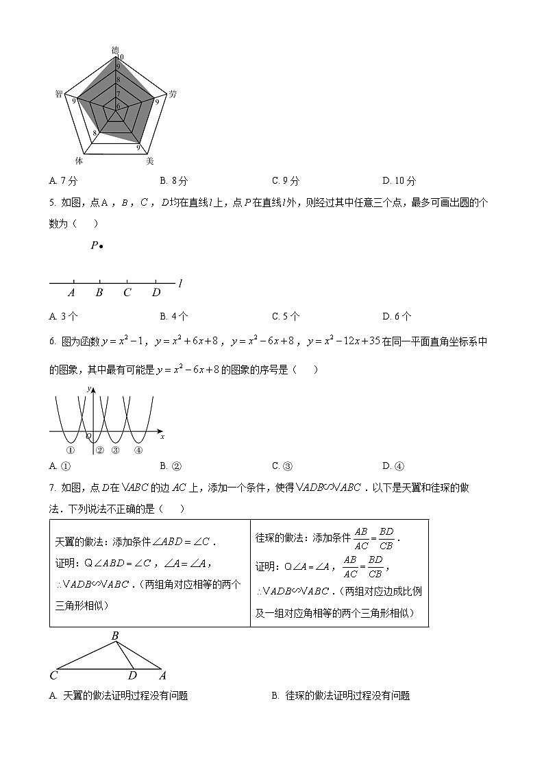 2024年河北省张家口市中考一模数学试题（原卷版）第2页