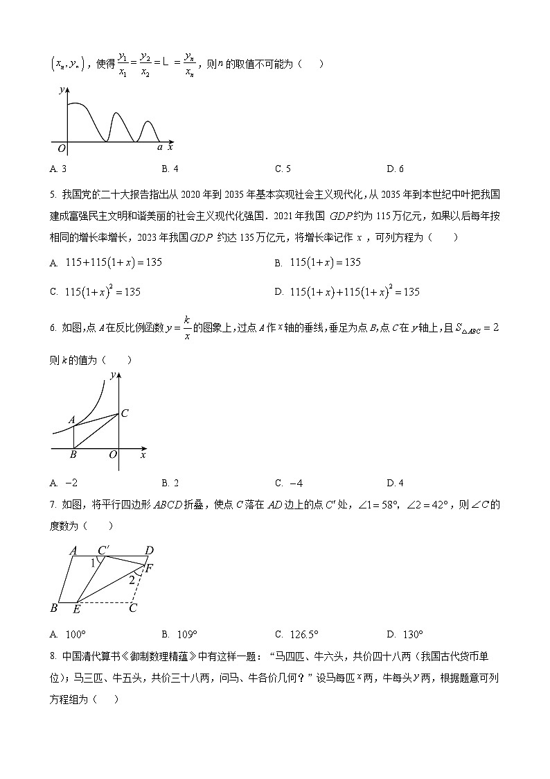 2024年江苏省盐城市景山中学九年级数学中考模拟试题（原卷版）第2页