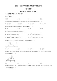 江苏省苏州市2023-2024学年七年级下学期期中数学试题（原卷版+解析版）