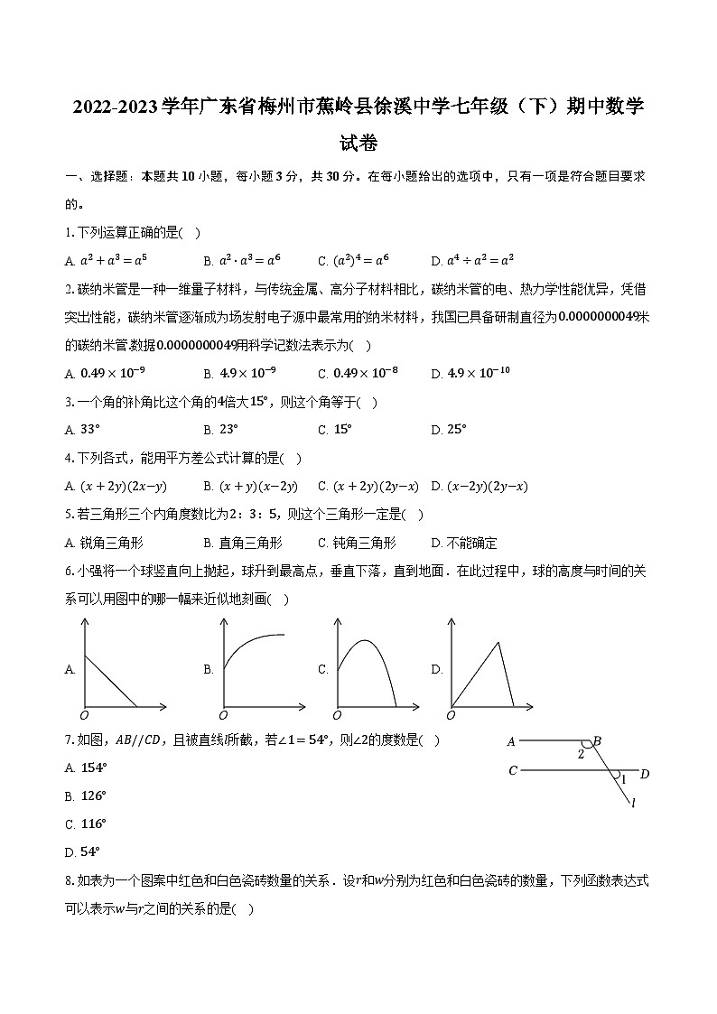 2022-2023学年广东省梅州市蕉岭县徐溪中学七年级（下）期中数学试卷（含解析）01