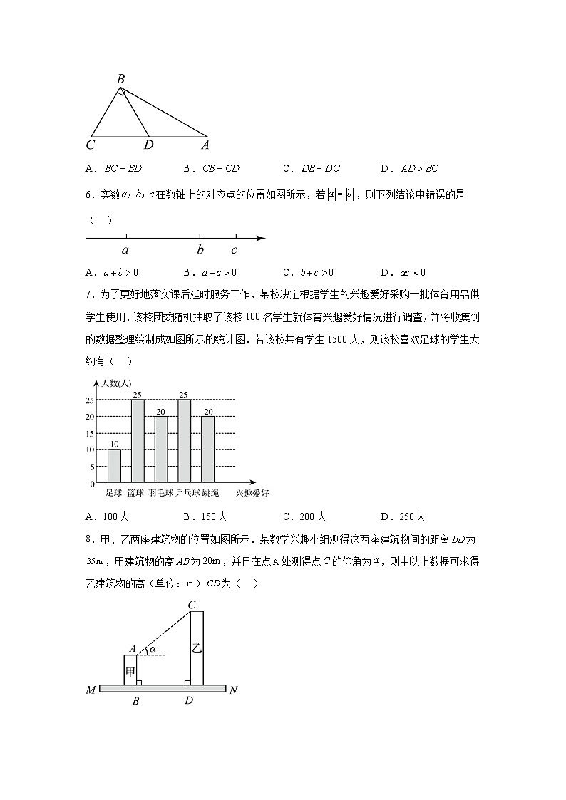 2024年福建省泉州市石狮市中考二模数学试题（含解析）02