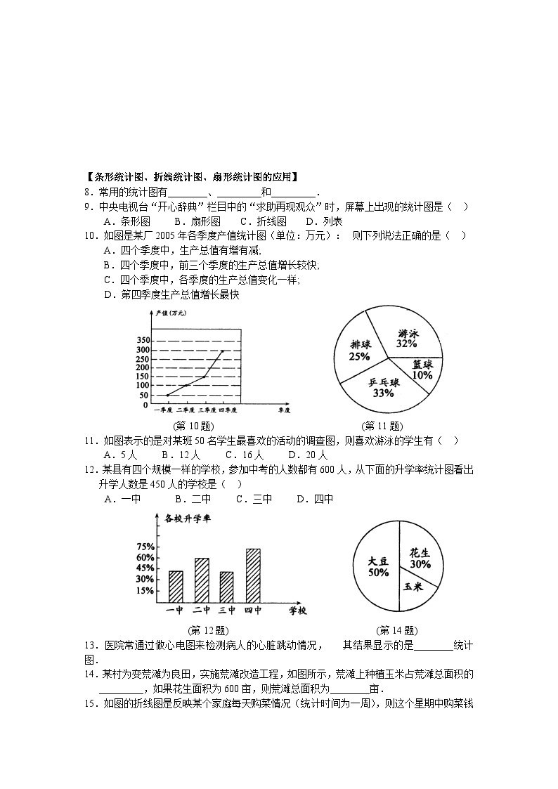 京改版数学七年级下册 9.4 用计算机绘制统计图 同步练习02