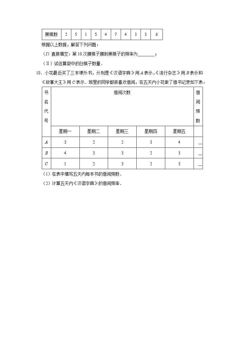 人教版数学七年级下册 10.2 直方图 同步练习03
