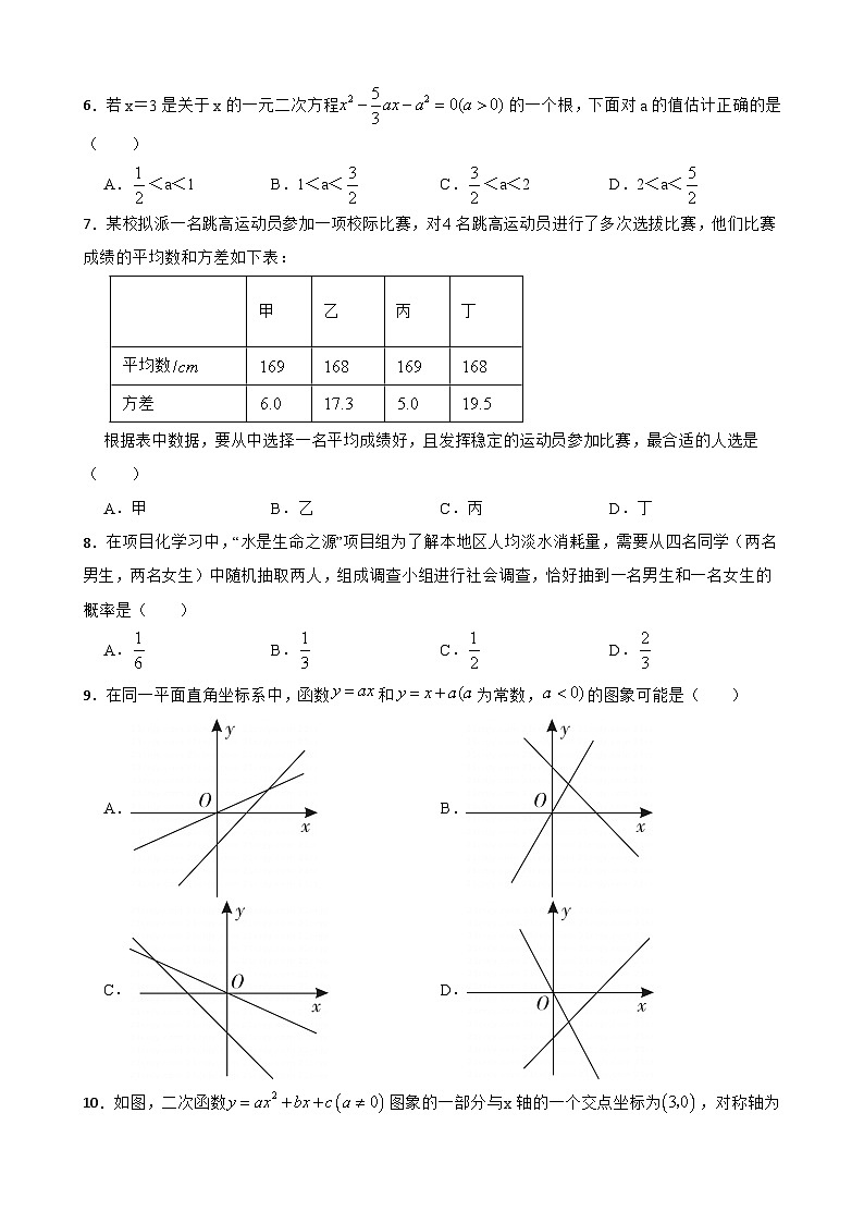 北师大版数学中考仿真模拟试题（四）（学生版，含简易答案）第2页