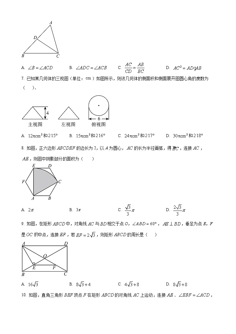2024年四川省德阳市中考一诊模拟数学模拟预测题（原卷版+解析版）02