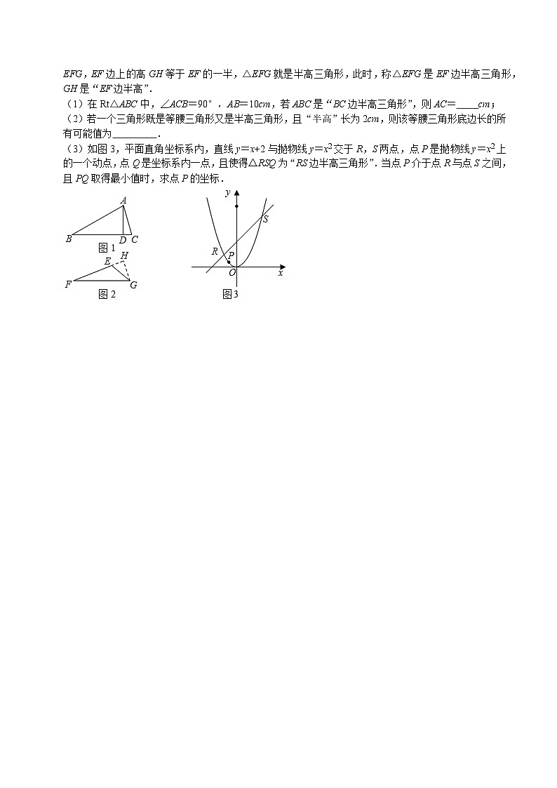 最新中考数学二轮核心考点专题训练 专题31 中考热点新定义问题专项训练03