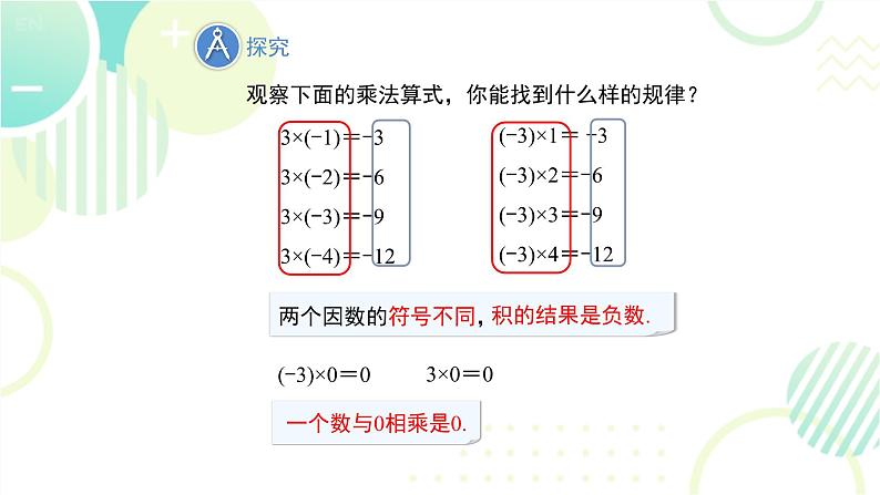 北师大版七年级上册数学《有理数的乘法》教学课件第8页