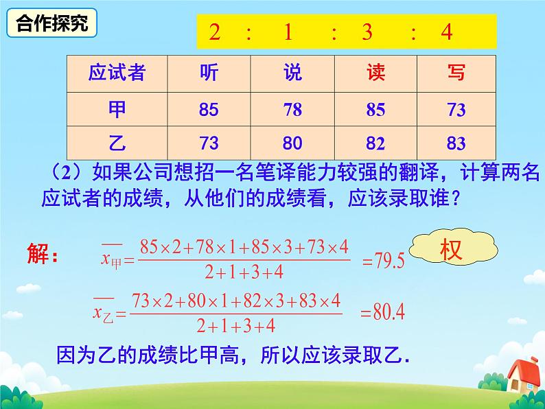 20.1.1.1平均数和加权平均数 课件第8页