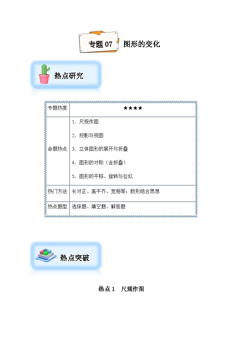 2024年中考数学复习专项训练---07 图形的变化（菁讲）01