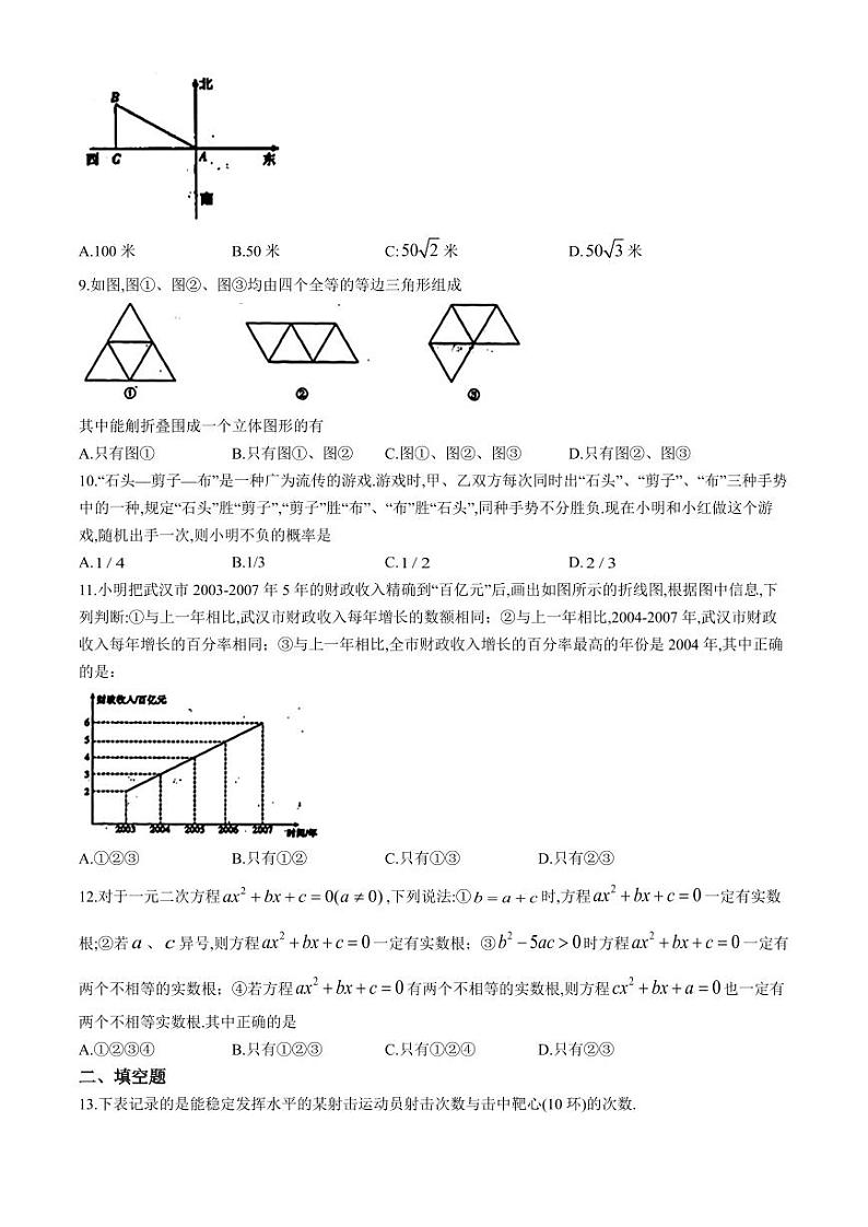 2024年湖北省武汉市部分学校中考二模数学试题第2页