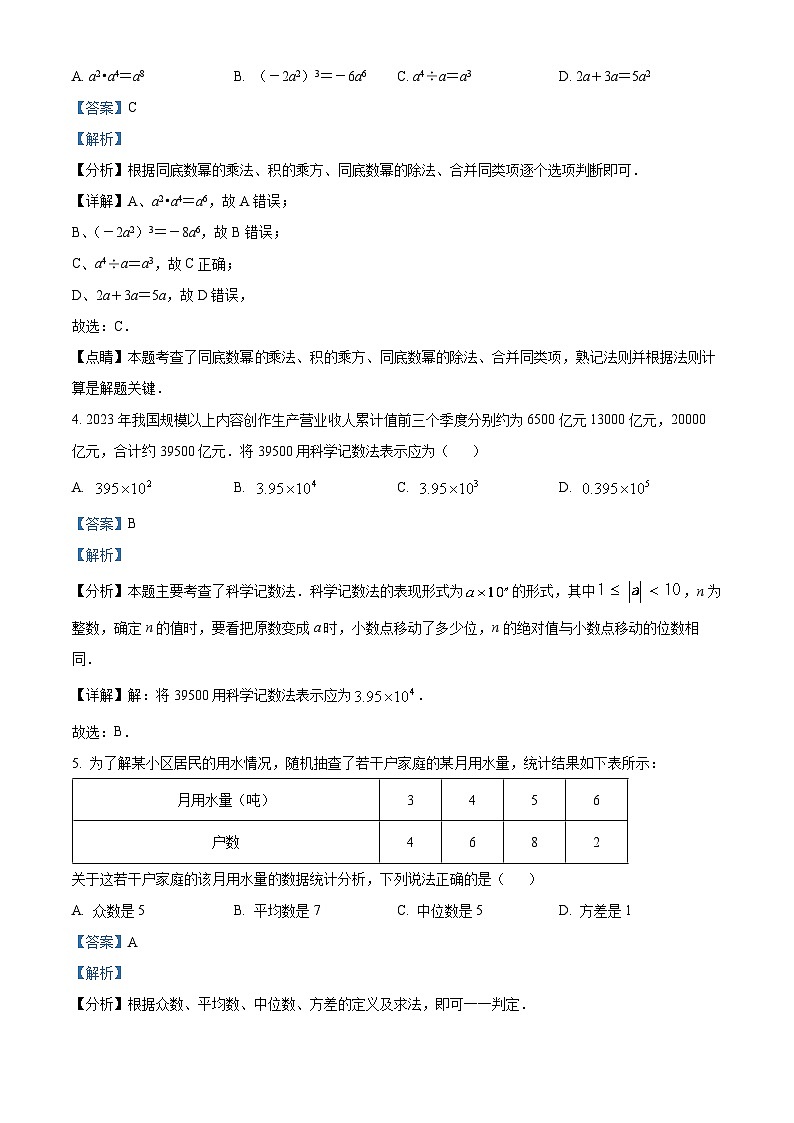 2024年福建省福州文博中学中考二模数学试题（原卷版+解析版）02