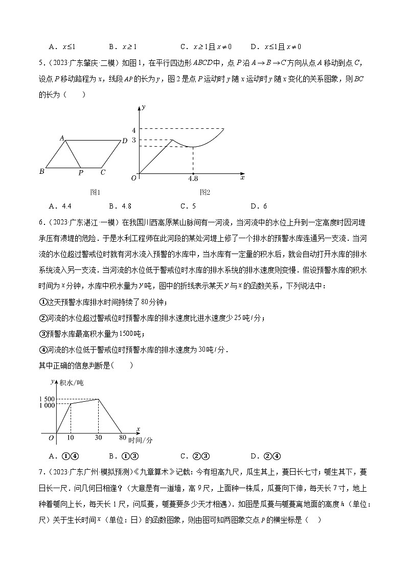 广东省2024年九年级中考数学一轮复习：一次函数 模拟练习(含解析)第2页