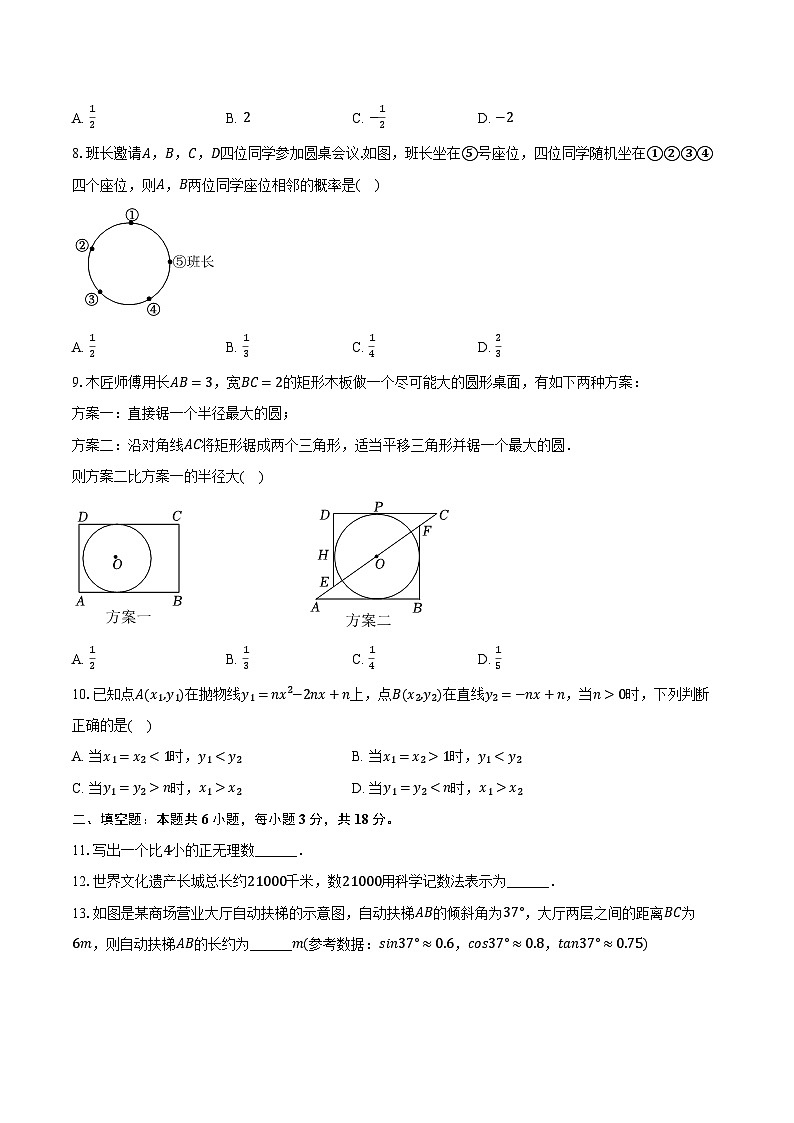 2024年湖北省武汉市江汉区中考数学一模试卷（含解析）第2页