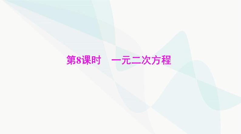 中考数学总复习第二章第八课时一元二次方程课件01