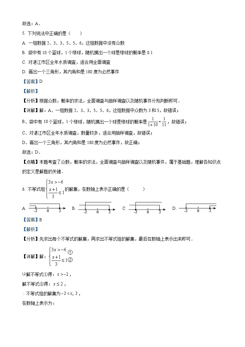 2024年湖北省阳新县城区四校中考一模数学试题（原卷版+解析版）03