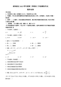 2024年上海市浦东新区中考二模数学试题（原卷版+解析版）