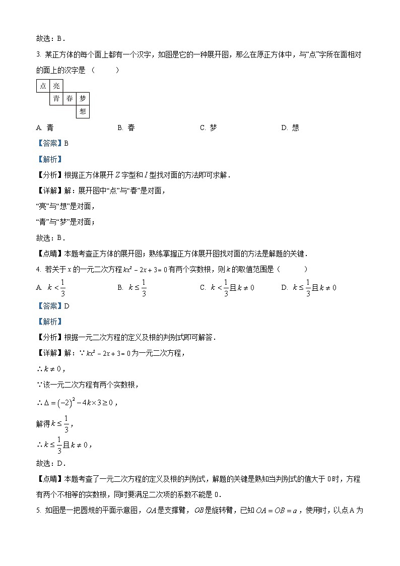 2024年吉林省长春市绿园区九年级下学期中考一模数学模拟试题（原卷版+解析版）02