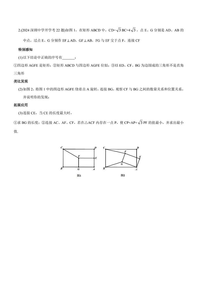 中考冲刺之平面几何综合压轴---学生版第2页