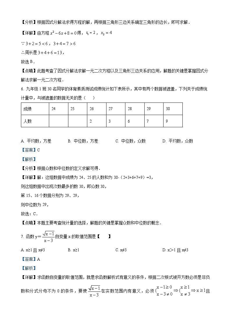2024年广东省惠州市惠城区惠台学校中考一模数学试题（原卷版+解析版）03