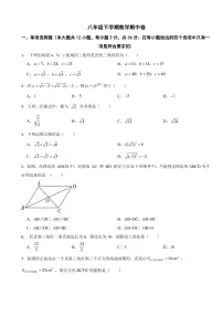2024年广西八年级下学期数学期中试卷及答案
