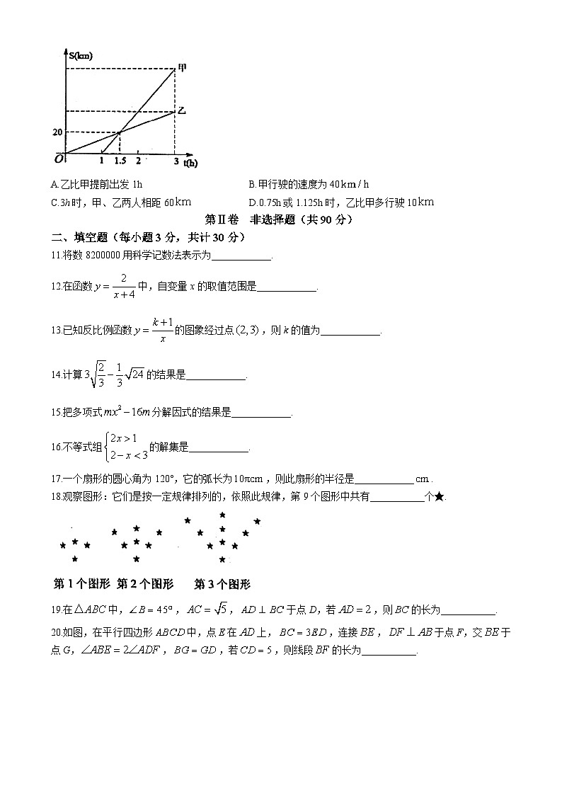 2024年黑龙江省哈尔滨市松北区中考一模数学试题03