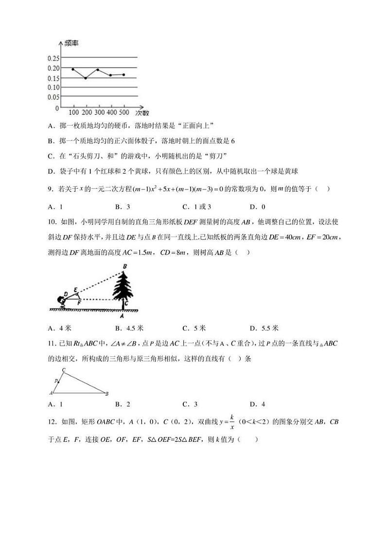 山东省济南市高新区2019-2020学年九年级上学期期中数学试题【含答案】02