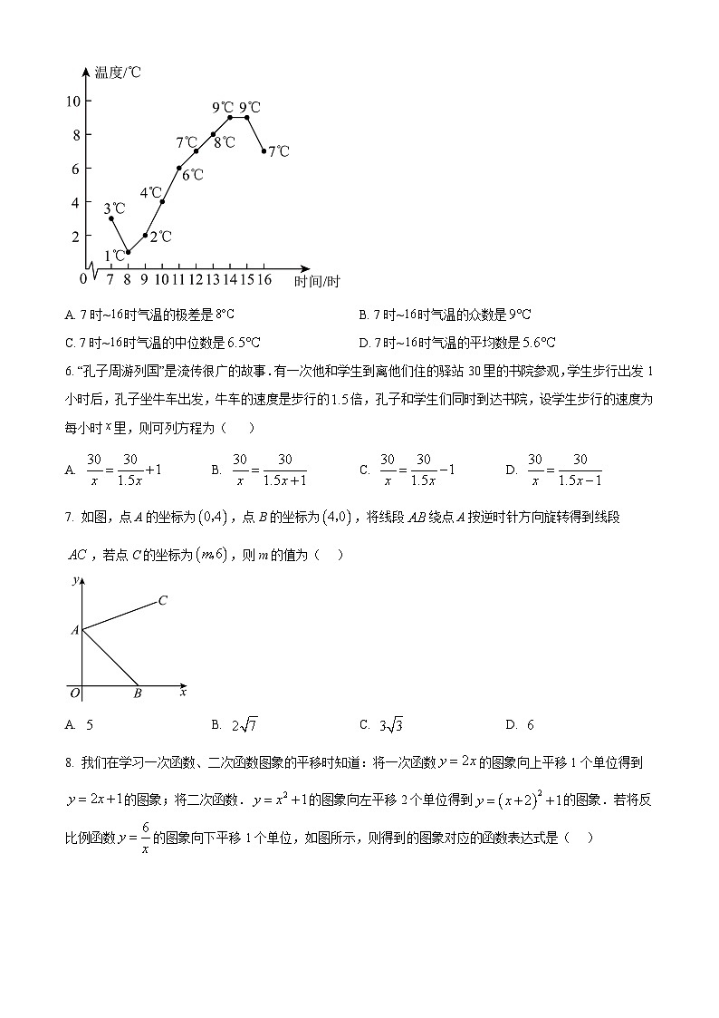 2024年山东省泗水县九年级第一次练兵考试数学模拟试题（原卷版）第2页