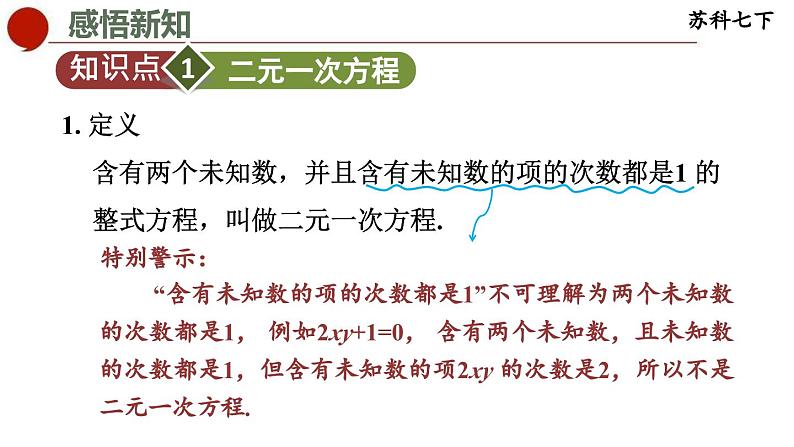 10.1 二元一次方程-苏科版数学七年级下册同步课件第3页