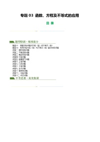 专题03 函数、方程及不等式的应用（2题型12类型+限时检测）-中考数学二轮复习讲练测（全国通用）