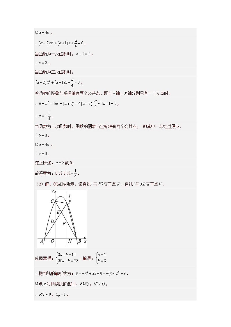 题型九 二次函数综合题 类型一 二次函数公共点问题（专题训练）（解析版）第2页