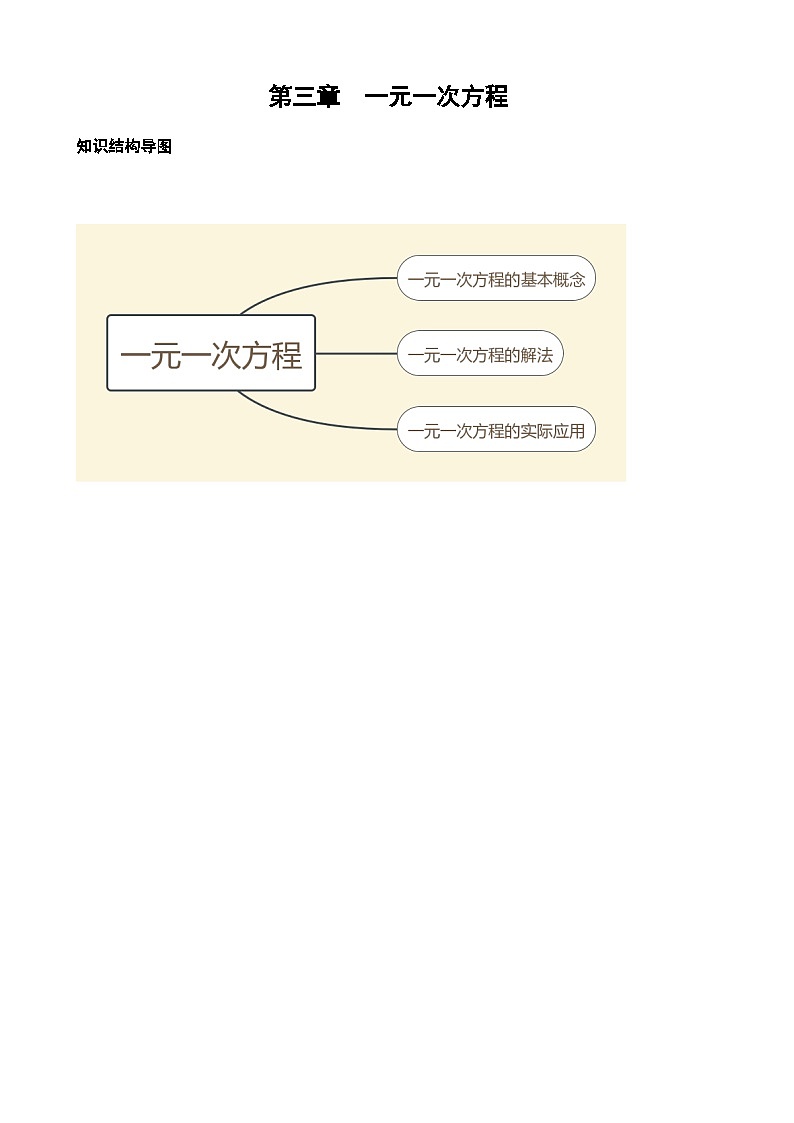 初中数学七年级上册 教案第三章第一节一元一次方程的基础概念第1页