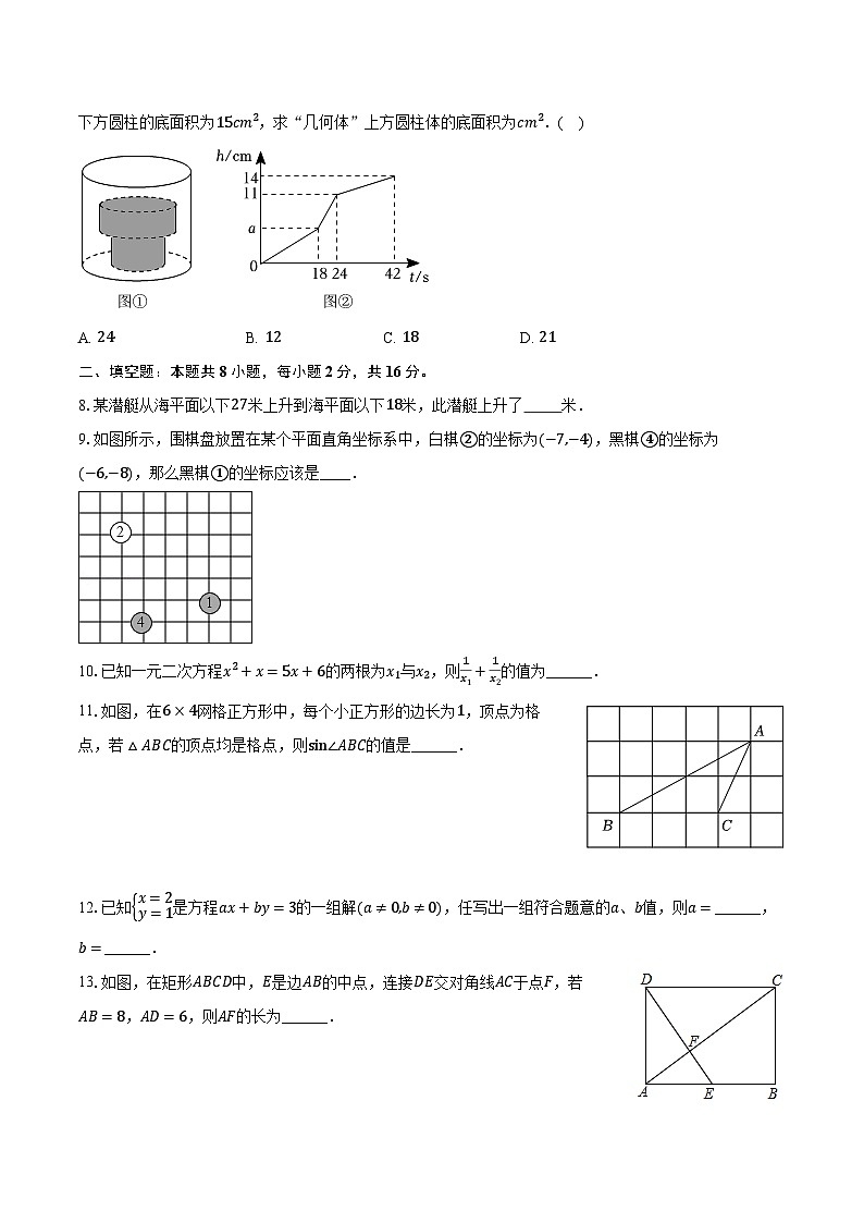 2024年北京市海淀区首都师大附中第一分校中考数学模拟试卷（含解析）02