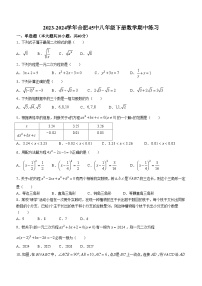 安徽省合肥市庐阳区合肥市第四十五中学2023-2024学年八年级下学期期中数学试题(无答案)