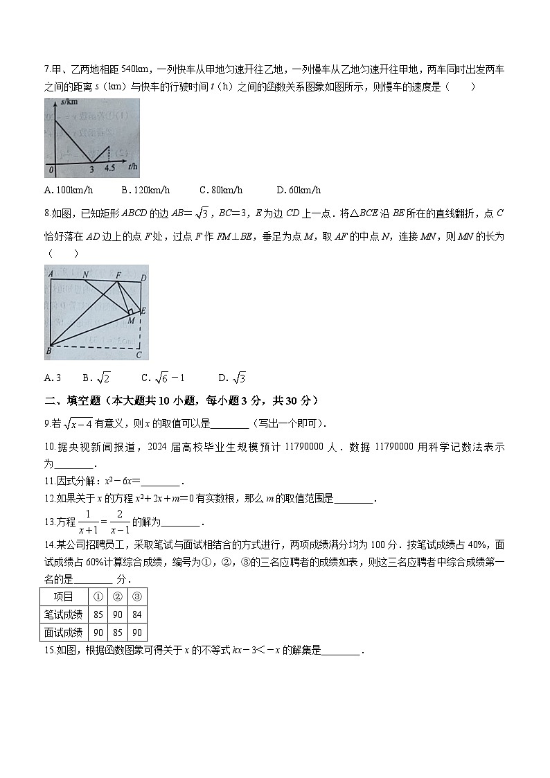 2024年江苏省徐州市新沂市九年级数学第一次模拟试题(无答案)02