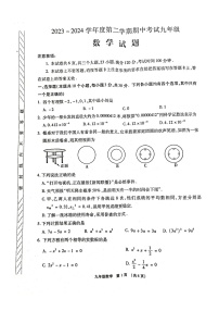 2024年河南省漯河市临颍县九年级中考一模数学试题（扫描版无答案）