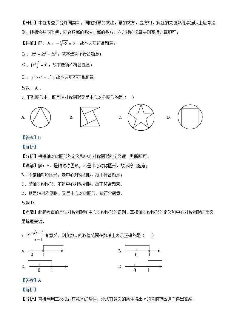 2024年云南省昭通市永善县中考一模数学试题（原卷版+解析版）03